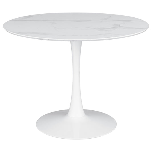 Arkell 40-inch Round Pedestal Dining Table White