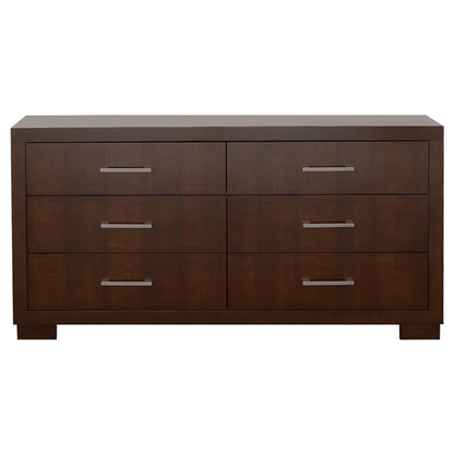 Jessica 6-drawer Dresser with Mirror Cappuccino