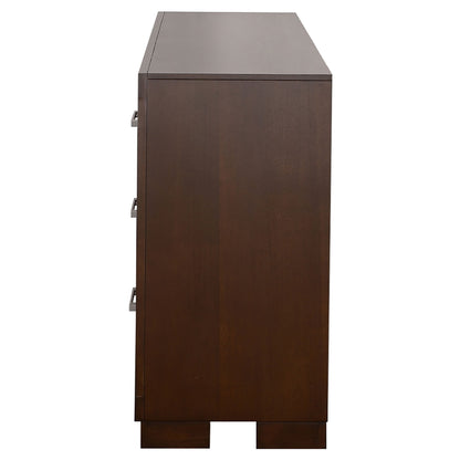 Jessica 6-drawer Dresser with Mirror Cappuccino