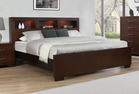 Jessica  Bed with Storage Headboard Cappuccino