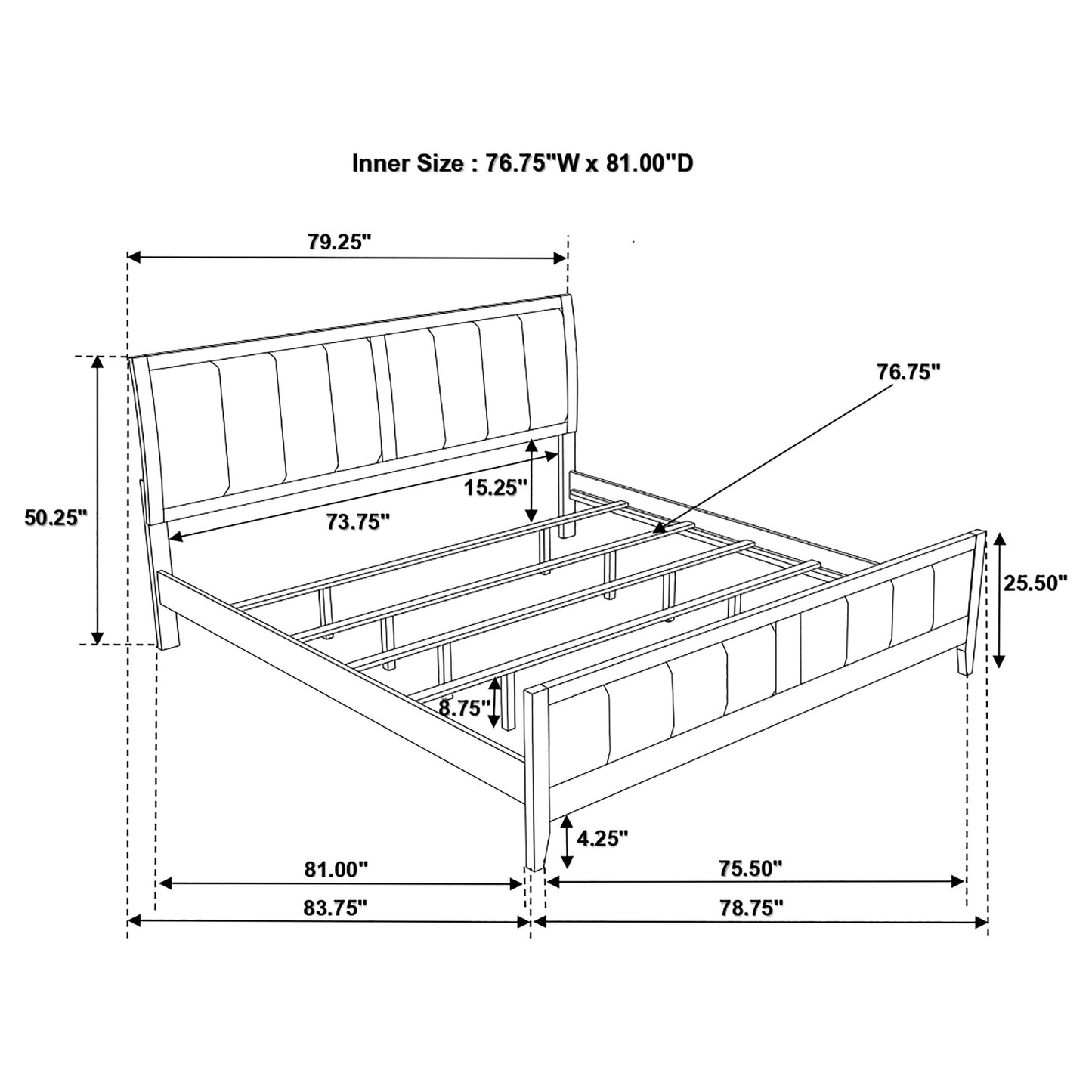 Carlton  Upholstered Bed Cappuccino and Black