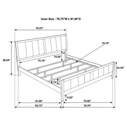 Carlton  Upholstered Bed Cappuccino and Black