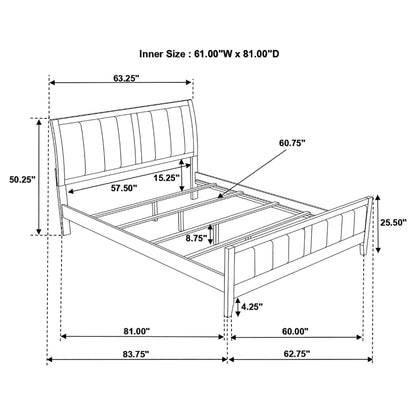 Carlton  Upholstered Bed Cappuccino and Black