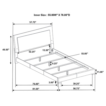 Felicity  Panel Bed with LED Lighting Glossy White