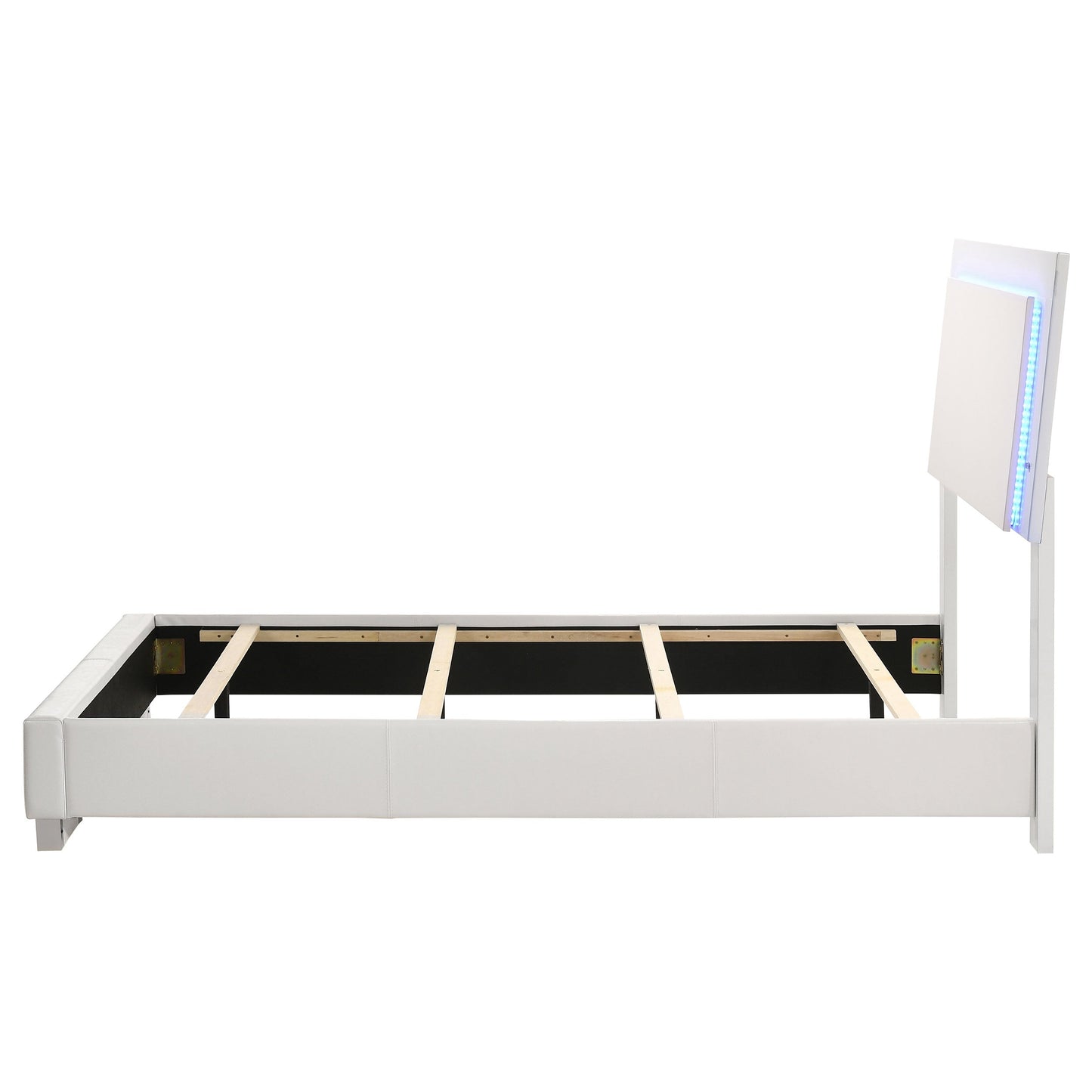 Felicity  Panel Bed with LED Lighting Glossy White