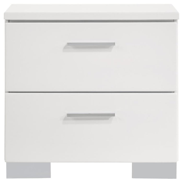 Felicity 2-drawer Nightstand White High Gloss