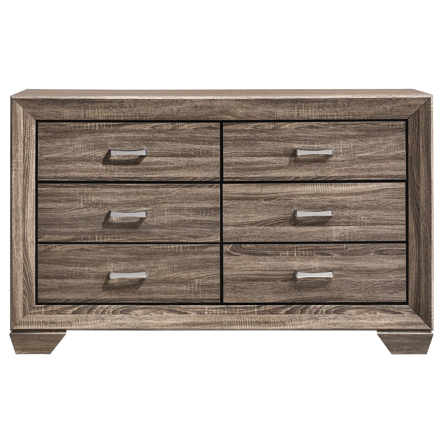 Kauffman 6-drawer Dresser with Mirror Washed Taupe