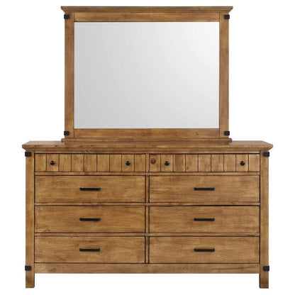 Brenner 8-drawer Dresser with Mirror Rustic Honey