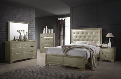 Beaumont Upholstered  Bed Champagne