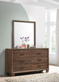 Brandon 6-drawer Dresser with Mirror Warm Brown