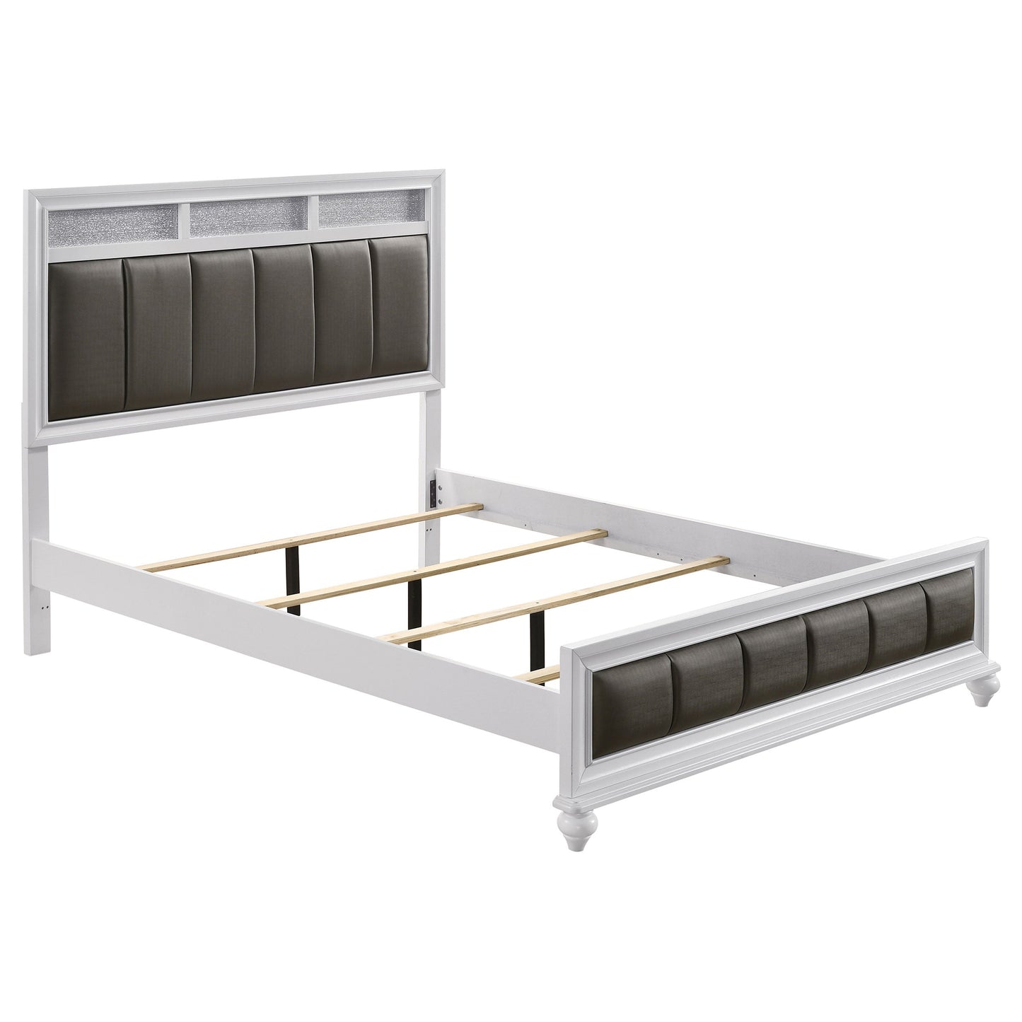 Barzini  Upholstered Panel Bed White