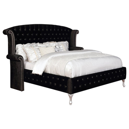 Deanna  Tufted Upholstered Bed Black