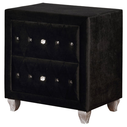 Deanna 2-drawer Rectangular Nightstand Black