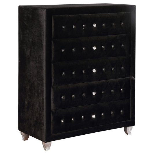 Deanna Deanna 5-drawer Rectangular Chest Black