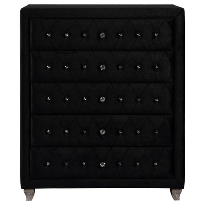 Deanna Deanna 5-drawer Rectangular Chest Black