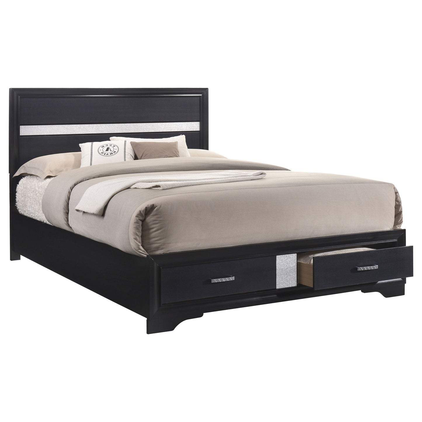 Miranda  2-drawer Storage Bed Black