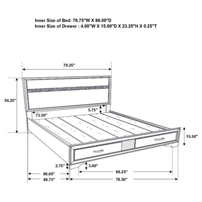 Miranda  2-drawer Storage Bed Black