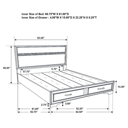 Miranda  2-drawer Storage Bed Black