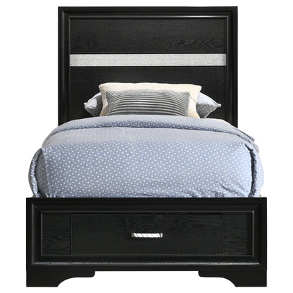 Miranda  2-drawer Storage Bed Black