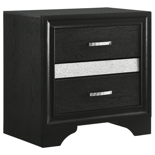 Miranda 2-drawer Nightstand Tray Black