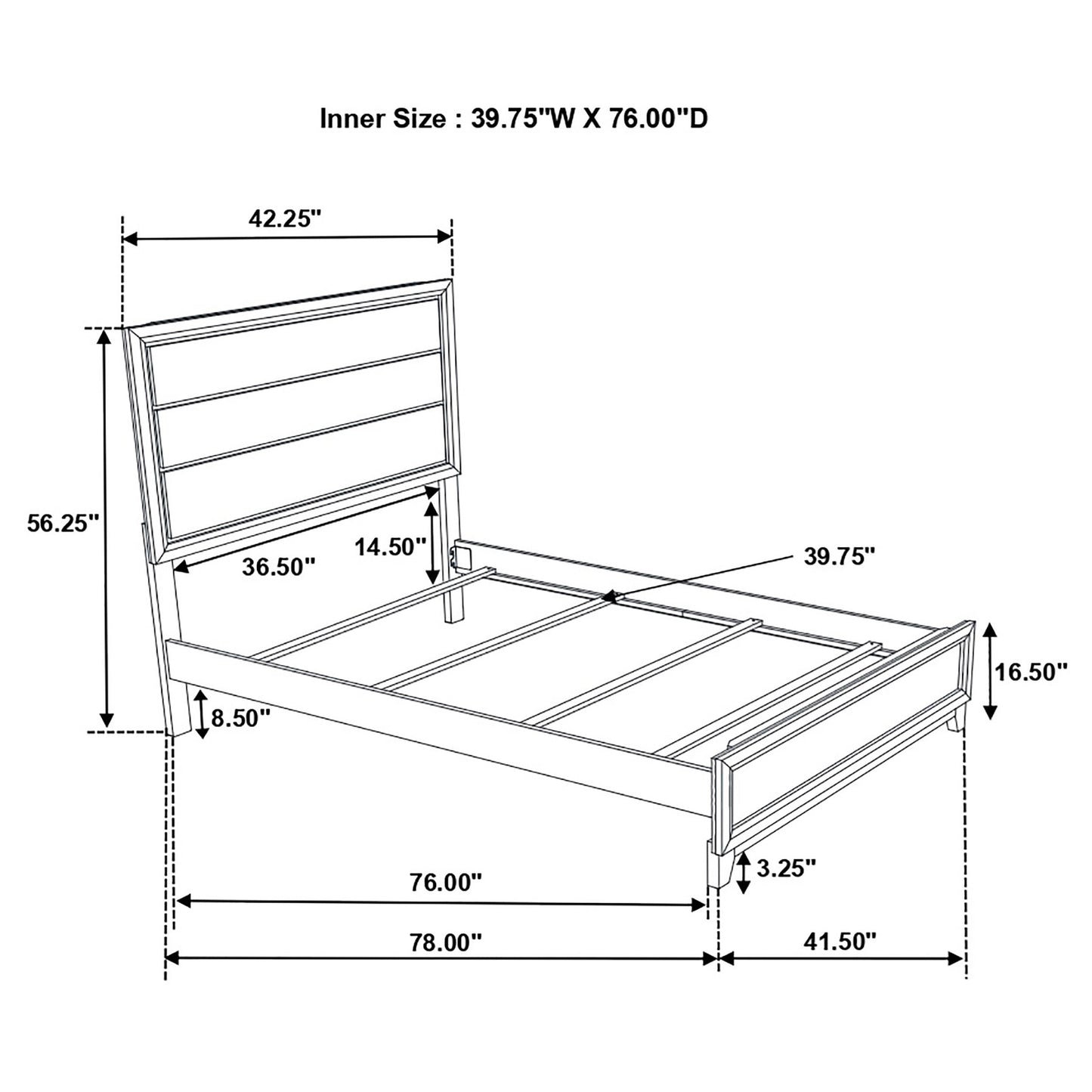 Watson  Bed Grey Oak and Black