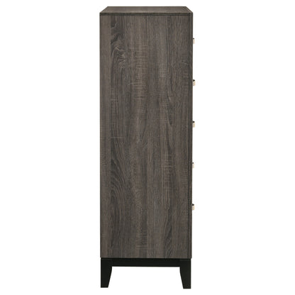 Watson 5-drawer Chest Grey Oak and Black