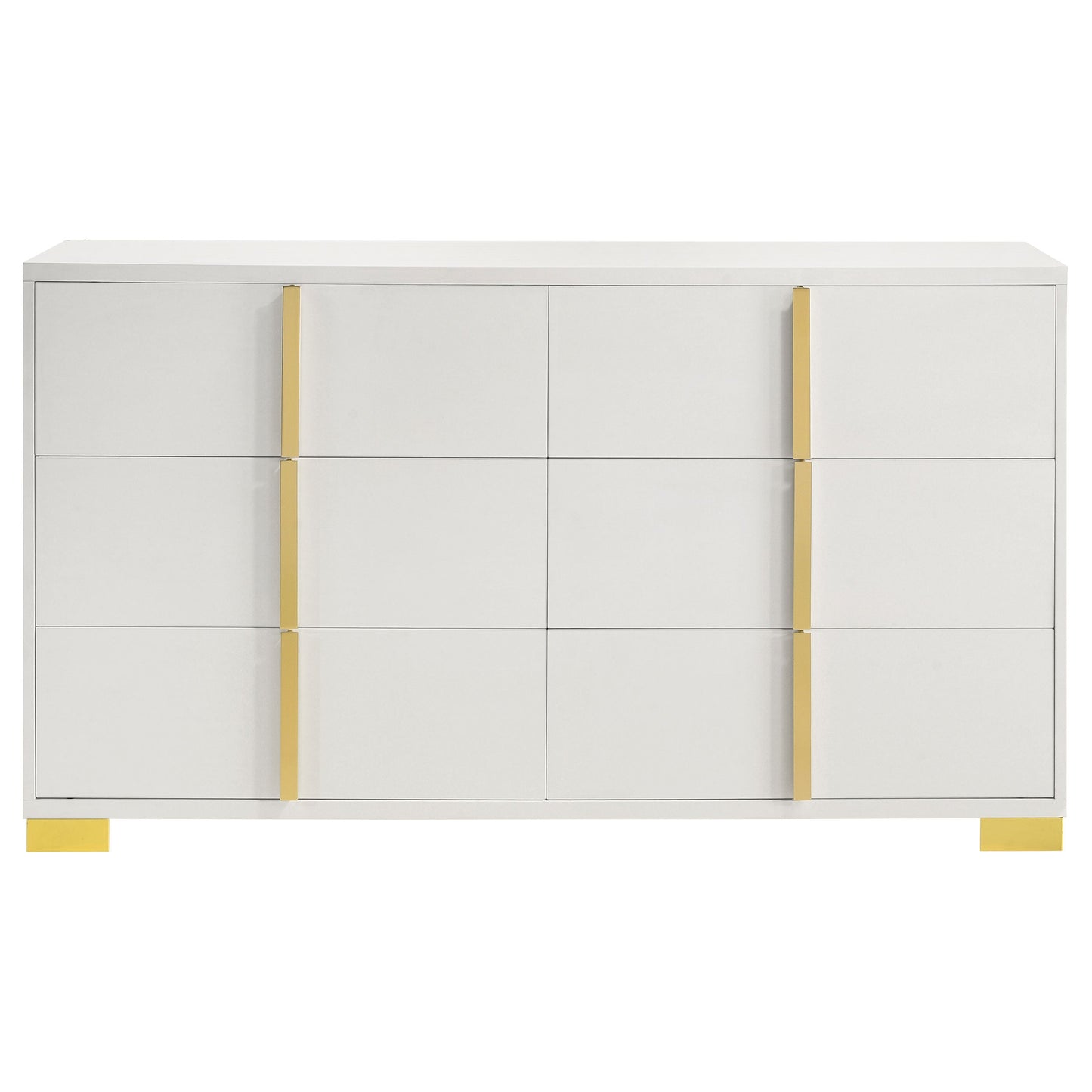 Marceline 6-drawer Dresser with Mirror White