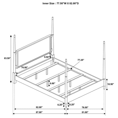 Emberlyn  Poster Bed Brown