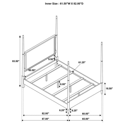 Emberlyn  Poster Bed Brown