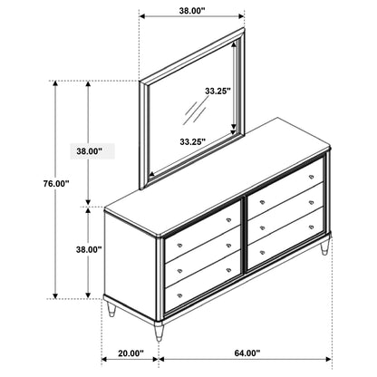 Emberlyn 6-drawer Bedroom Dresser with Mirror Brown