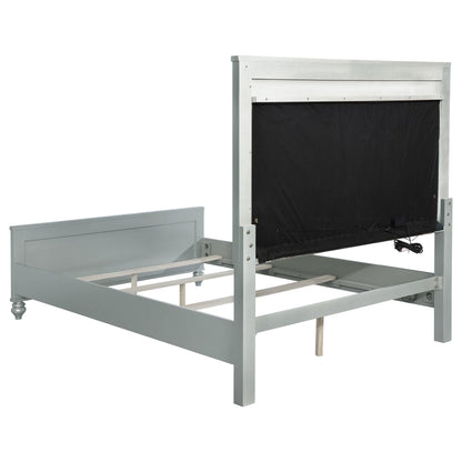 Gunnison  Panel Bed with LED Lighting Silver Metallic