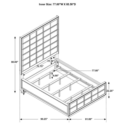 Durango  Upholstered Bed Smoked Peppercorn and Grey