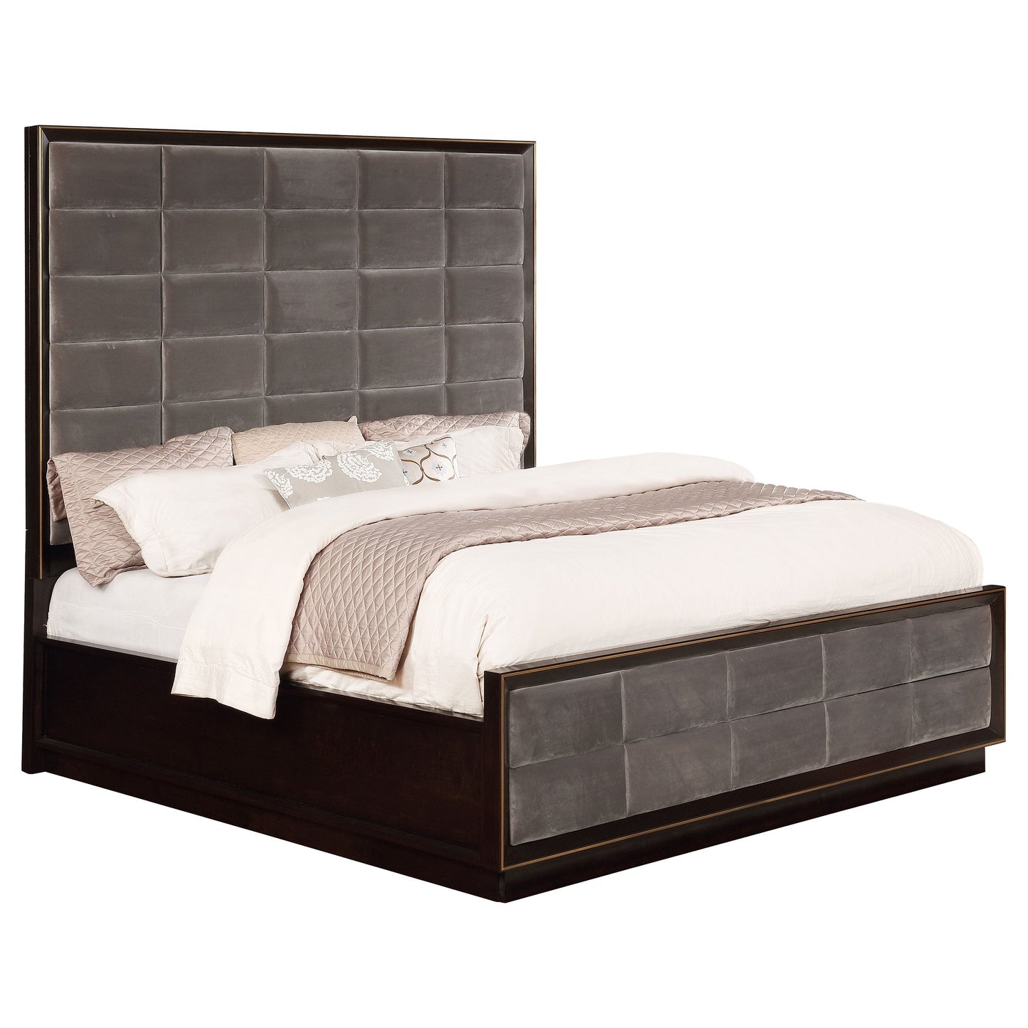 Durango  Upholstered Bed Smoked Peppercorn and Grey