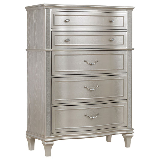 Evangeline 6-drawer Chest Silver Oak