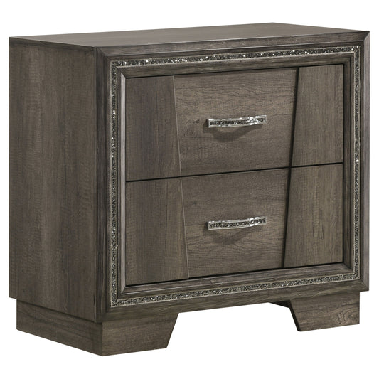 Janine 2-drawer Nightstand Grey