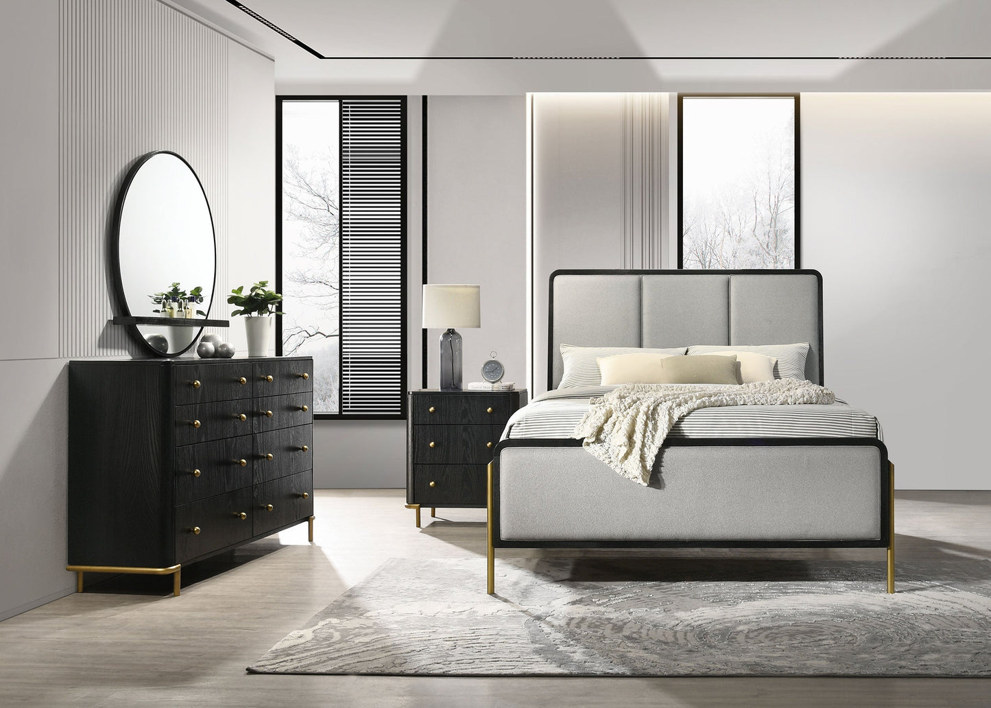 Arini   Bedroom Set Black and Grey