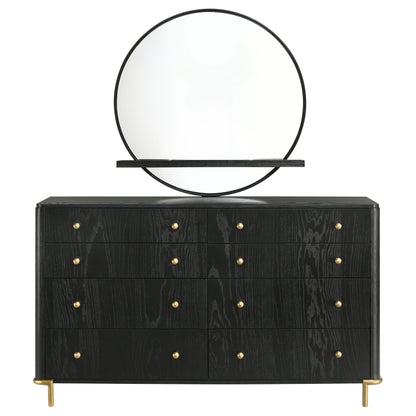 Arini 8-drawer Bedroom Dresser with Mirror Black