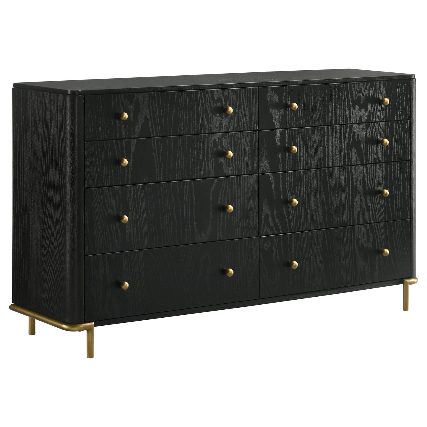 Arini 8-drawer Bedroom Dresser with Mirror Black