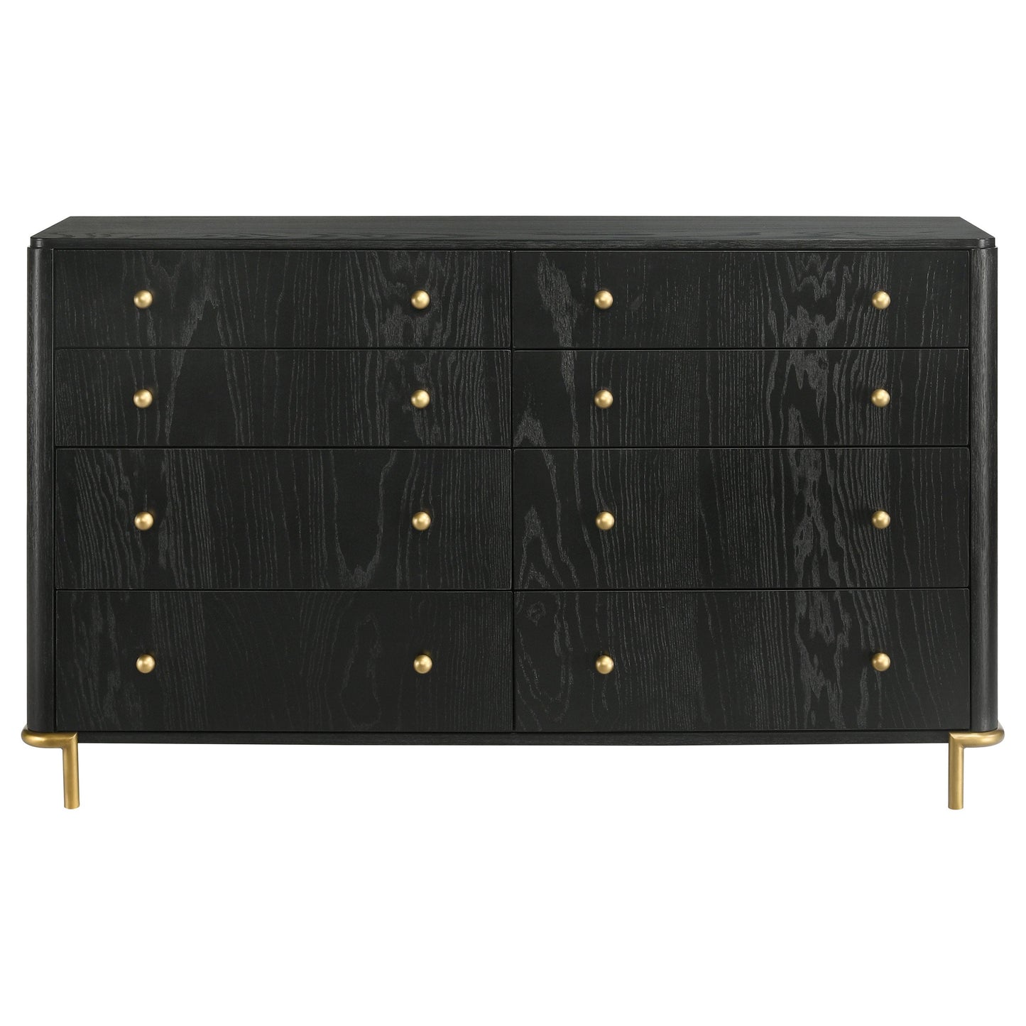 Arini 8-drawer Bedroom Dresser with Mirror Black