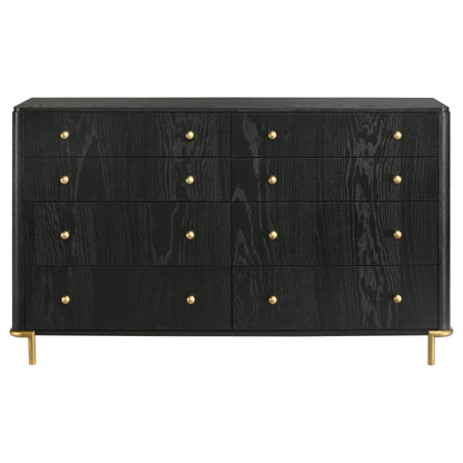 Arini 8-drawer Bedroom Dresser with Mirror Black