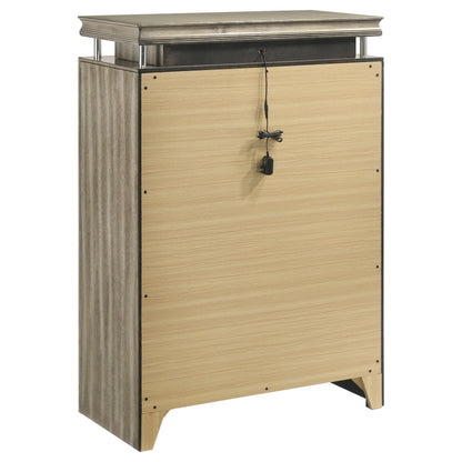 Giselle 6-drawer Bedroom Chest with LED Rustic Beige