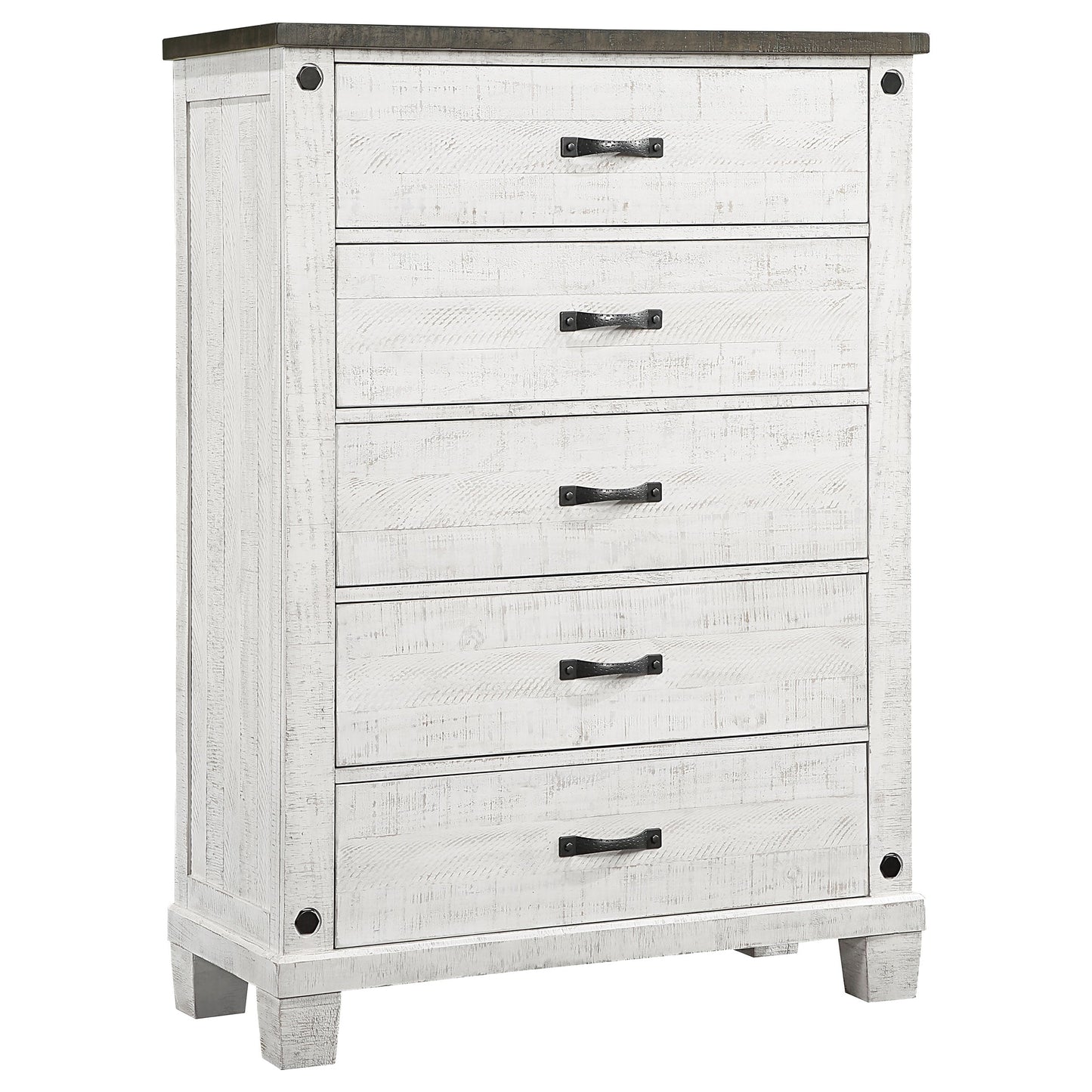 Lilith   Bedroom Set Distressed Grey and White