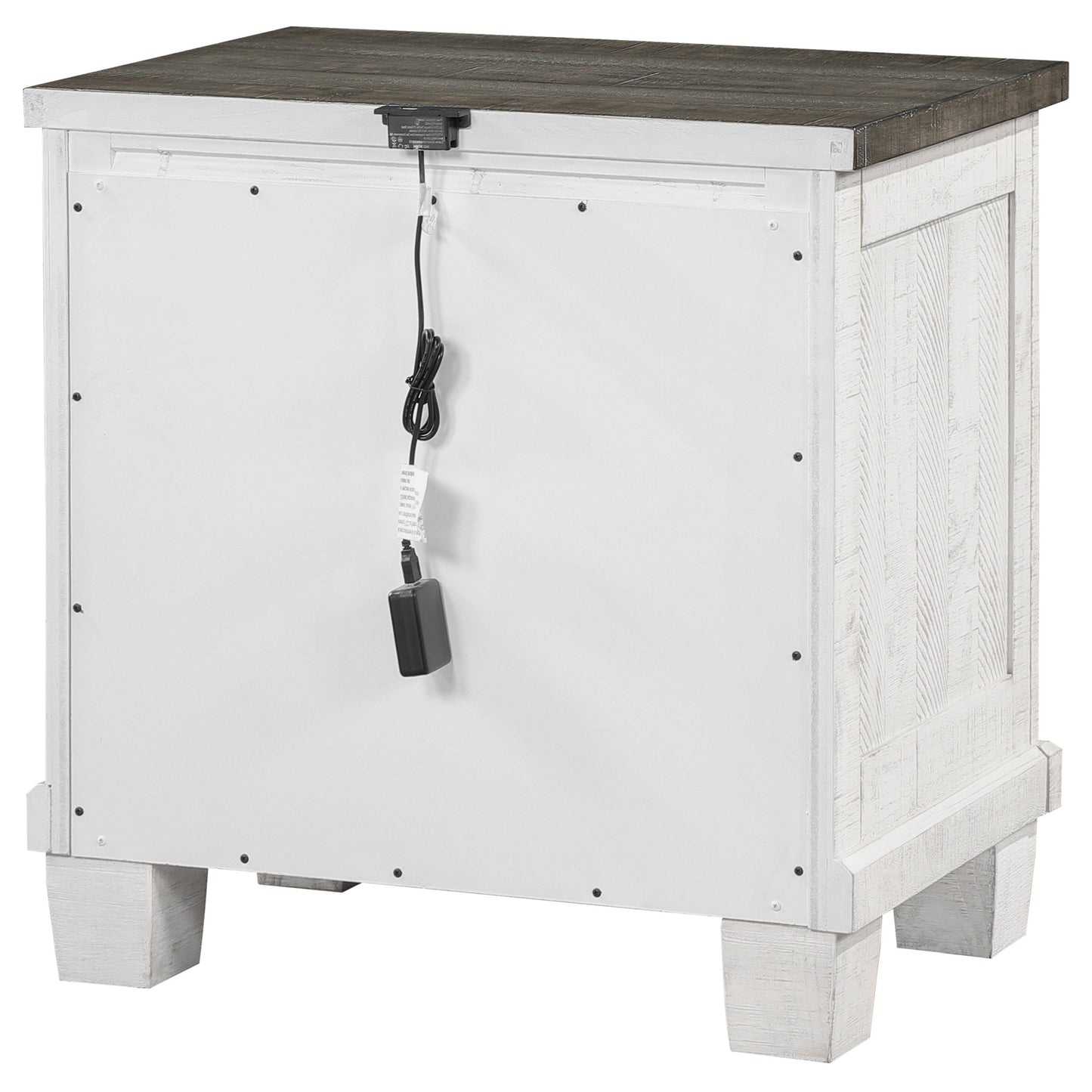 Lilith 2-drawer Nightstand Distressed Grey and White