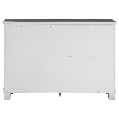 Lilith 7-drawer Dresser with Mirror Distressed Grey and White