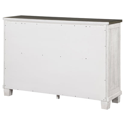 Lilith 7-drawer Dresser with Mirror Distressed Grey and White