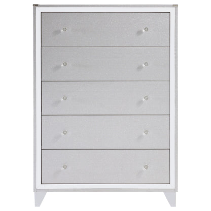 Larue 5-drawer Chest Silver