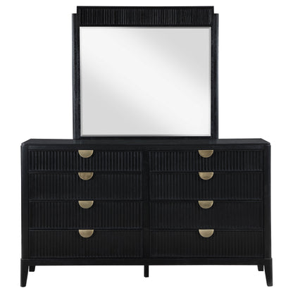 Brookmead 8-drawer Bedroom Dresser with Mirror Black