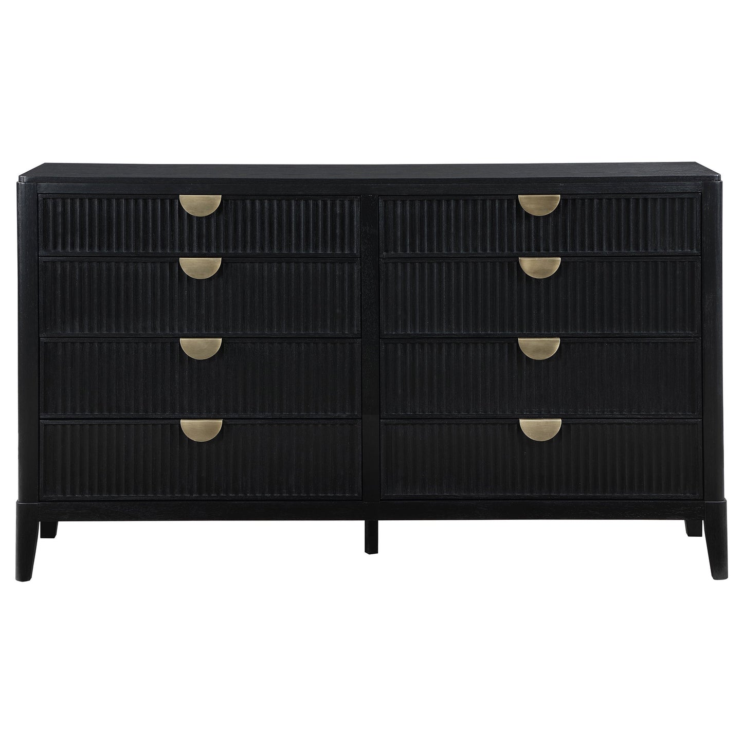 Brookmead 8-drawer Bedroom Dresser with Mirror Black