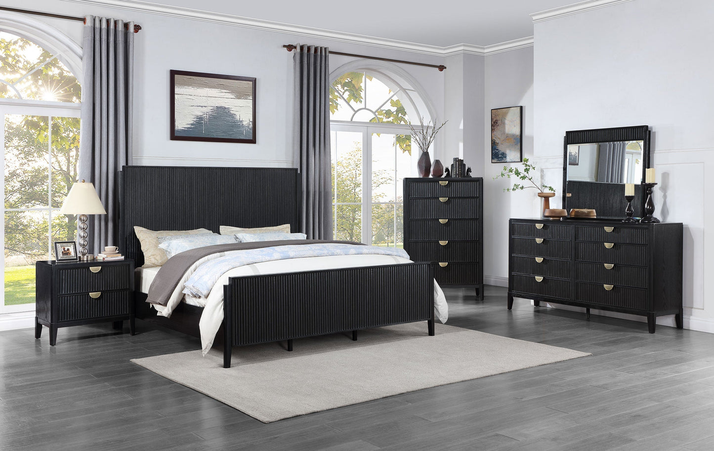 Brookmead 8-drawer Bedroom Dresser with Mirror Black