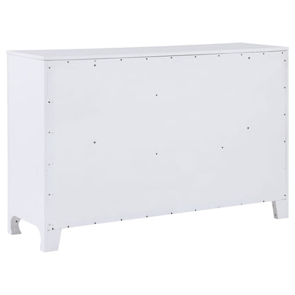 Anastasia 6-drawer Bedroom Dresser with Mirror Pearl White